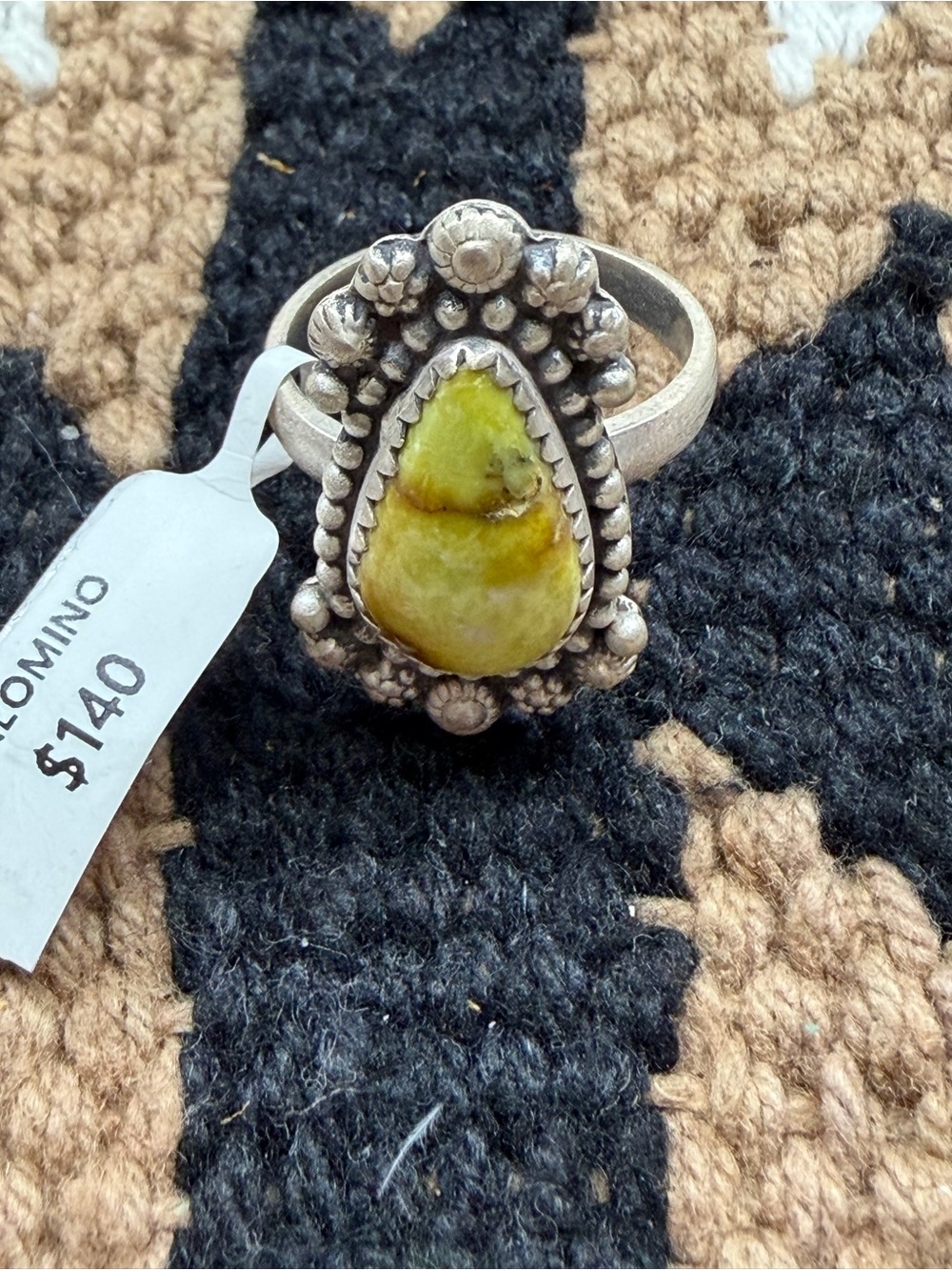 Palomino sterling silver teardrop adjustable ring